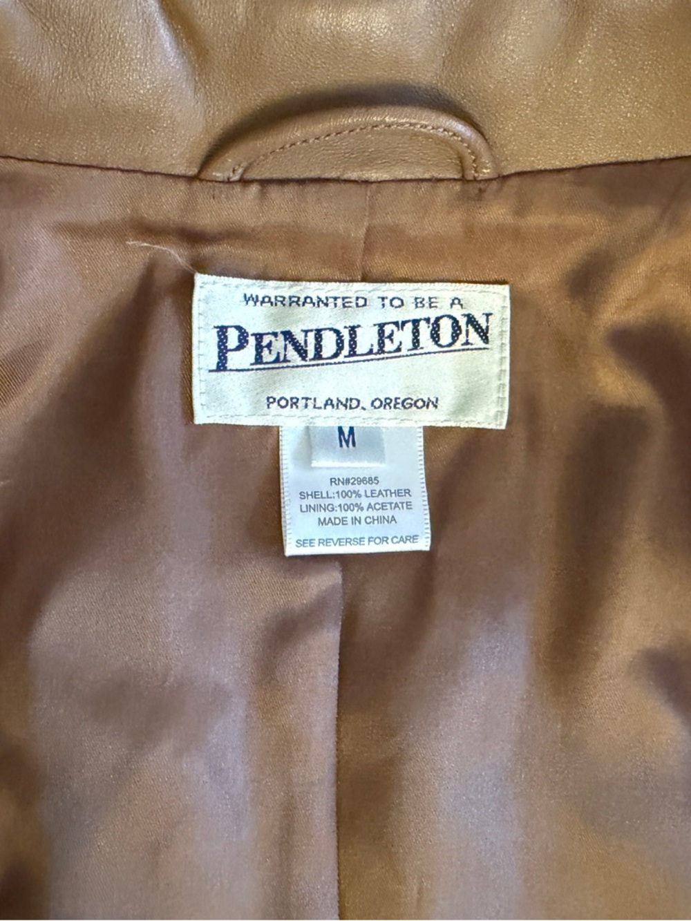 Pendleton Tan Leather Button-Front Jacket - Picture 6 of 6